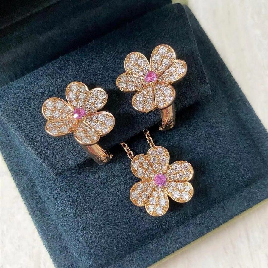 [Angela Jewellery]FRIVOLE PINK GOLD FLOWER DIAMOND EARRINGS