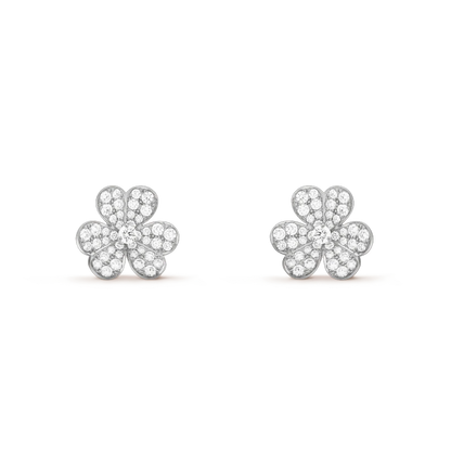 [Angela Jewellery]FRIVOLE SILVER FLOWER DIAMOND EARRINGS