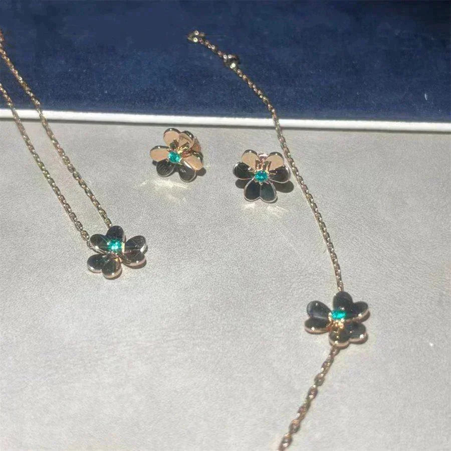 [Angela Jewellery]FRIVOLE  FLOWER MALACHITE EARRINGS