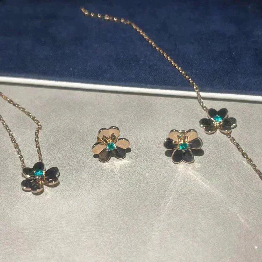 [Angela Jewellery]FRIVOLE  FLOWER MALACHITE EARRINGS