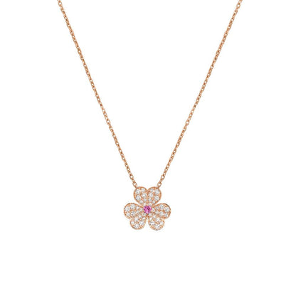 [Angela Jewellery]FRIVOLE ROSE GOLD FLOWER DIAMOND NECKLACE