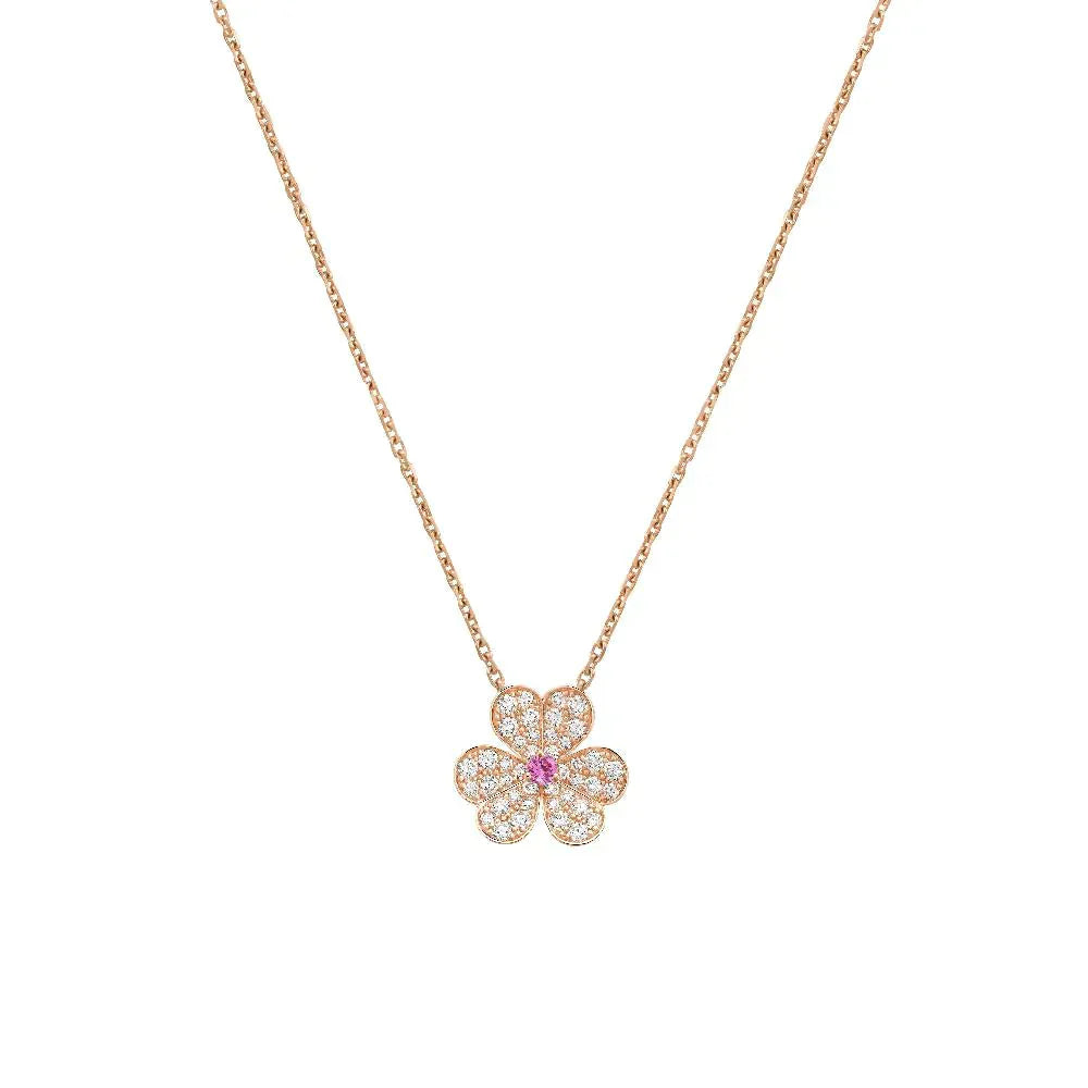 [Angela Jewellery]FRIVOLE ROSE GOLD FLOWER DIAMOND NECKLACE