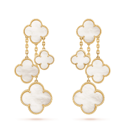 [Angela Jewellery]CLOVER EARRINGS WHITE MOP 4 MOTIFS GOLD