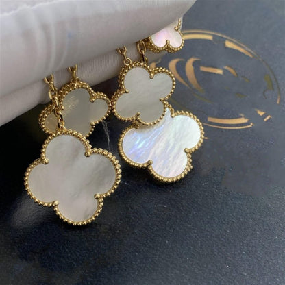 [Angela Jewellery]CLOVER EARRINGS WHITE MOP 4 MOTIFS GOLD
