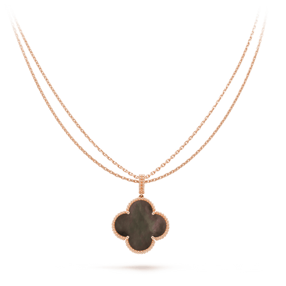 [Angela Jewellery]CLOVER 25MM GOLD DARK MOP BIG CLOVER NECKLACE