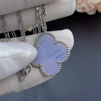 [Angela Jewellery]CLOVER SILVER CHALCEDONY BIG CLOVER NECKLACE