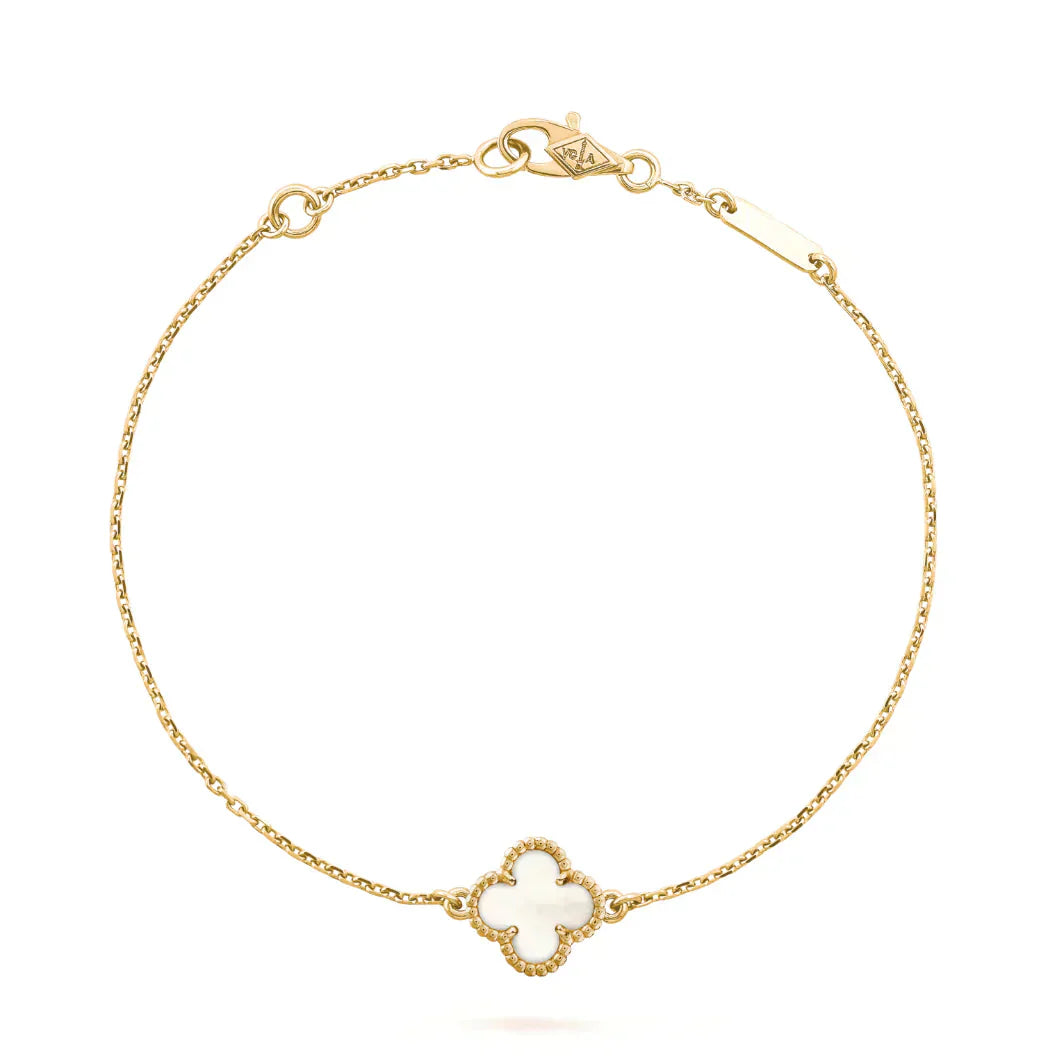 [Angela Jewellery]CLOVER WHITE MOP SINGLE FLOWER BRACELET