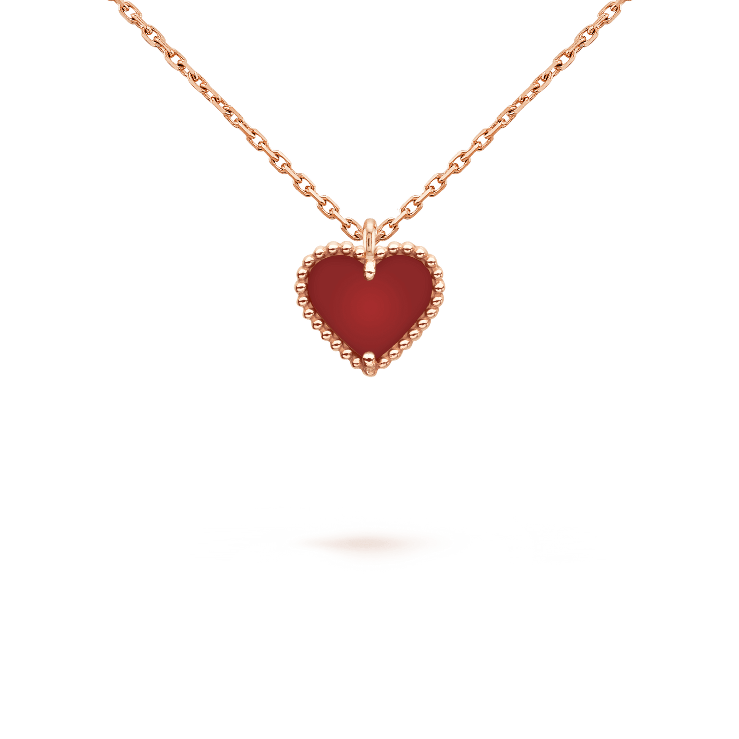 [Angela Jewellery]SWEET CLOVER CARNELIAN HEART NECKLACE