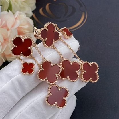 [Angela Jewellery]CLOVER EARRINGS CARNELIAN 4 MOTIFS PINK GOLD