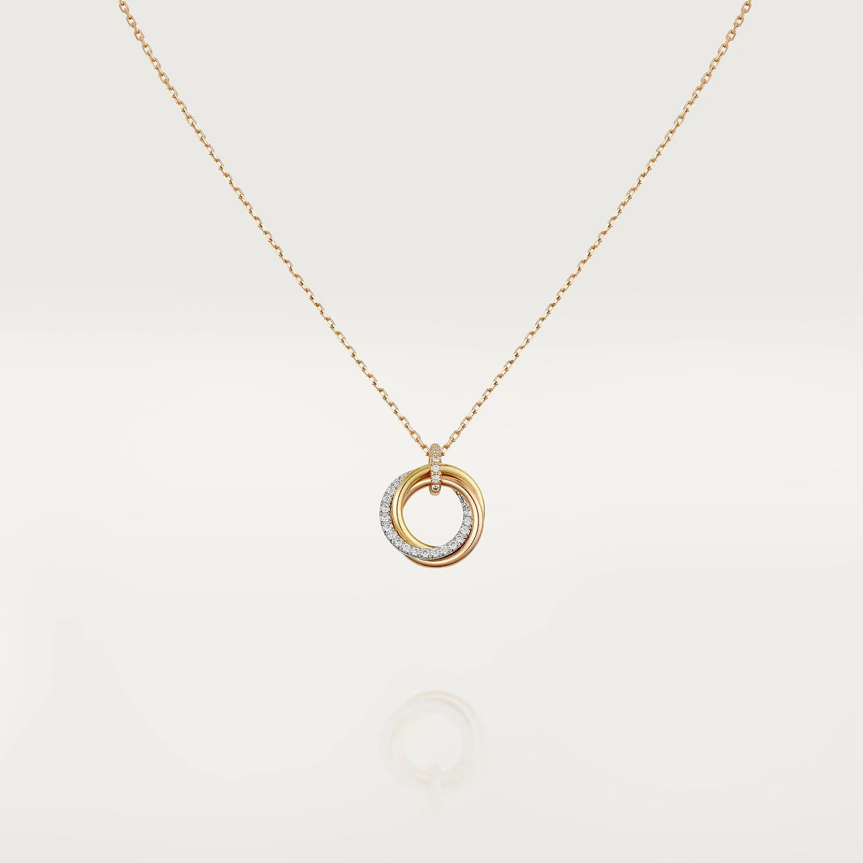 [Angela Jewellery]TRINITY NECKLACE SILVER GOLD PINK GOLD DIAMONDS