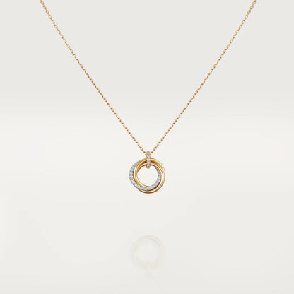 [Angela Jewellery]TRINITY NECKLACE SILVER GOLD PINK GOLD DIAMONDS