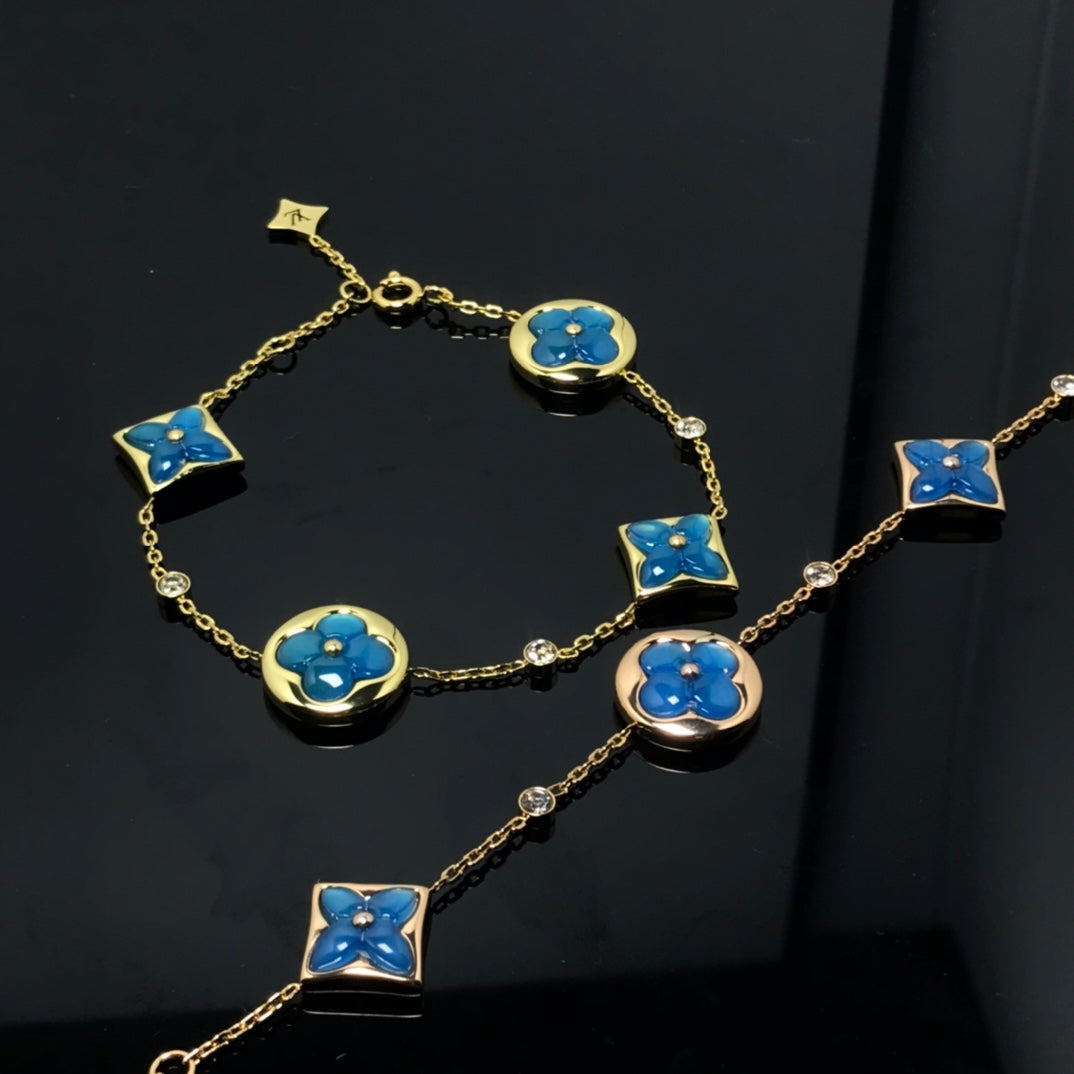 [Angela Jewellery]STAR AND SUN 4 MOTIF BLUE BRACELET