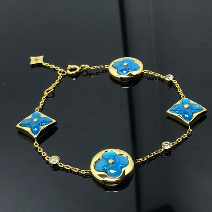 [Angela Jewellery]STAR AND SUN 4 MOTIF BLUE BRACELET