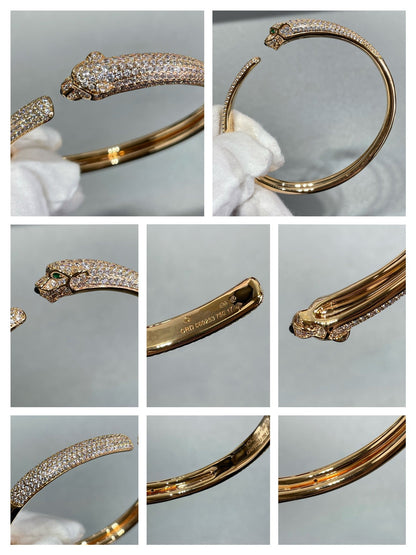[Angela Jewellery]PANTHERE FULL DIAMOND OPEN BRACELET