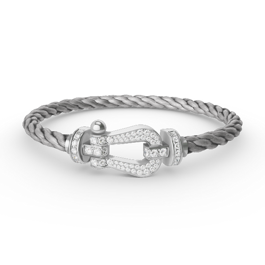 [Angela Jewellery]FORCE LARGE HORSESHOE FULL DIAMOND BRACELET SILVER